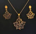 ست گردن بند وگوشواره برگ لیزری